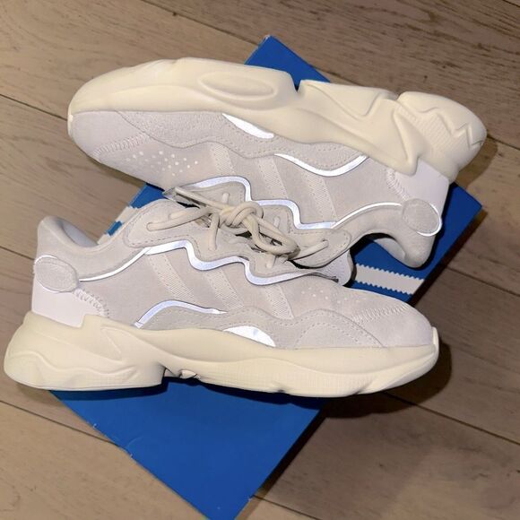 Pre-School Adidas Originals Ozweego Off White/Crystal White/Cloud White - Picture 9 of 16